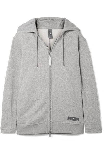Adidas By Stella Mccartney Essentials Cotton-blend Fleece Hoodie In Gray