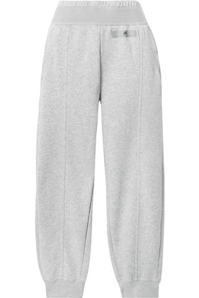 Adidas By Stella Mccartney Essentials Cotton-blend Fleece Track Trousers In Grey