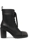 CHRISTIAN LOUBOUTIN TS CROC 70 SPIKED LEATHER ANKLE BOOTS