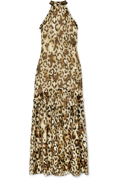 Rachel Zoe Tosca Ruffled Leopard-print Chiffon Maxi Dress In Leopard Print