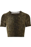 ALEXANDER WANG CROPPED ANIMAL-PRINT CHENILLE TOP