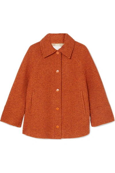 See By Chloé Cropped Wool-blend Tweed Jacket In Orange
