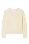 THE ROW ROZANNA CABLE-KNIT CASHMERE AND SILK-BLEND SWEATER