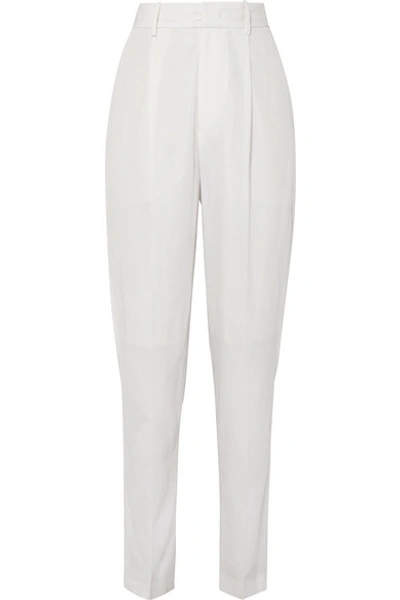 Isabel Marant Boyd Pleated Wool Tapered Pants In White