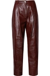 MAGDA BUTRYM TOTNESS PLEATED LEATHER TAPERED PANTS