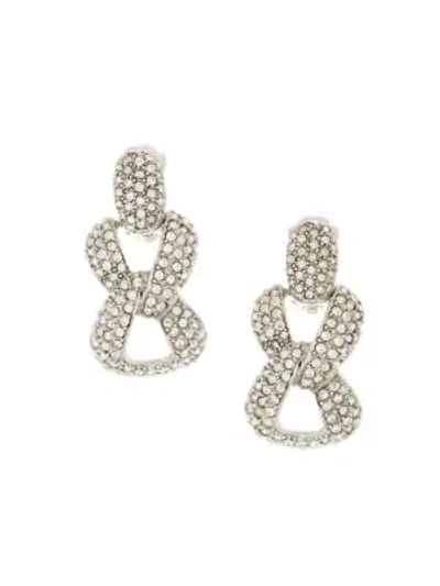 Oscar De La Renta Crystal Pavé Chain Link Clip-on Earrings In Silver