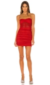 Superdown Kambella Ruched Mini Dress In Red