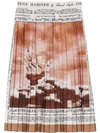 BURBERRY MARINER PRINT PLEATED CADY SKIRT