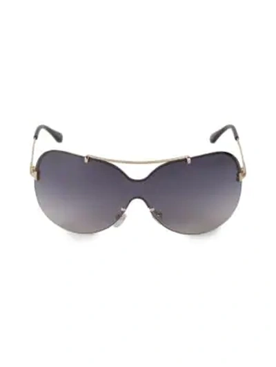Tom Ford 70mm Shield Sunglasses In Blue Black