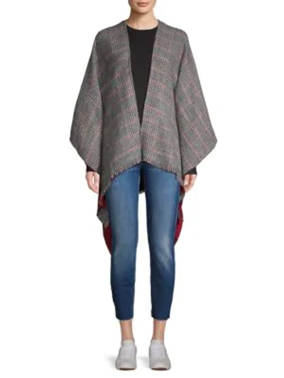 Calvin Klein Houndstooth Check Shawl In Barn Red
