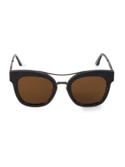 Bottega Veneta 50mm Square Sunglasses In Ruthenium