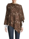 La Fiorentina Embellished Leopard-print Poncho In Beige Multi