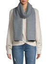 Calvin Klein Pleated Double-faced Blanket Scarf In Heathered Grey
