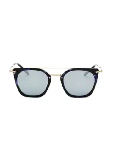 Oliver Peoples Women's Dacette Brow Bar Mirrored Square Sunglasses, 50mm In Cobalt