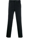 Emporio Armani Basic Flat-front Wool Trousers In Black