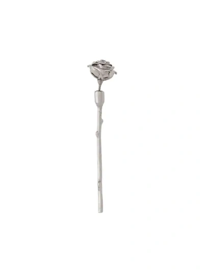 Alan Crocetti Rose Earrings In Silver