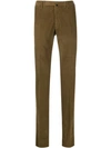 Incotex Textured Straight-leg Trousers In Green