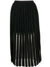 BALMAIN LAYERED PLEATED MIDI SKIRT