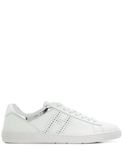 Hogan H327 Trainers In Silver,white