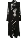 YOHJI YAMAMOTO ABSTRACT PRINT SHIRT DRESS