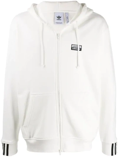 Adidas Originals Cotton Logo Hoodie In Cwh White