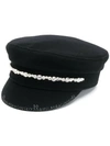 RUSLAN BAGINSKIY CRYSTAL-EMBELLISHED SAILOR CAP