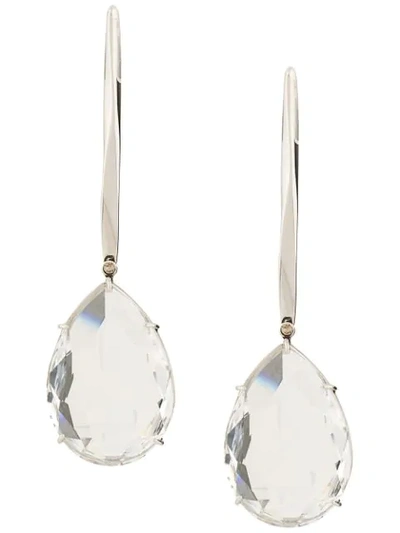 Alexander Mcqueen Silver-tone Crystal Drop Earrings