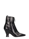 MARC JACOBS THE VICTORIAN HIGH HEELS ANKLE BOOTS IN BLACK LEATHER,11065134