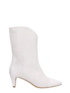 THE SELLER HIGH HEELS ANKLE BOOTS IN WHITE SUEDE AND LEATHER,11065123