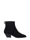 ASH FUTURE LOW HEELS ANKLE BOOTS IN BLACK SUEDE,11065099