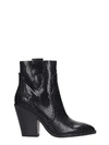 ASH ESQUIRE HIGH HEELS ANKLE BOOTS IN BLACK LEATHER,11065096