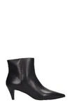 ASH CAMERON LOW HEELS ANKLE BOOTS IN BLACK LEATHER,11065094