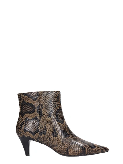 Ash Cameron Boots In Taupe Python Print - Atterley