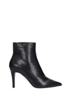 ASH BRITNEY HIGH HEELS ANKLE BOOTS IN BLACK LEATHER,11065093