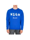 Msgm Logo Print Sweatshirt In Blu