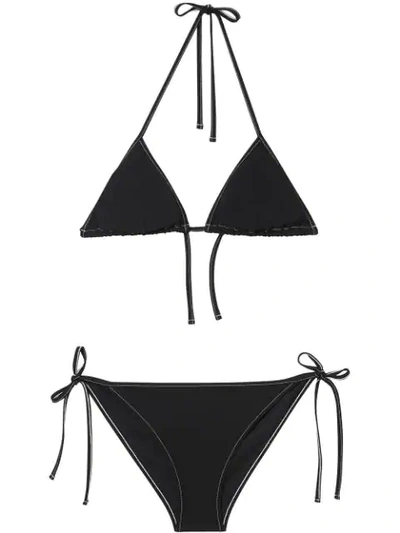 Burberry Logo Detail Triangle Bikini In Black