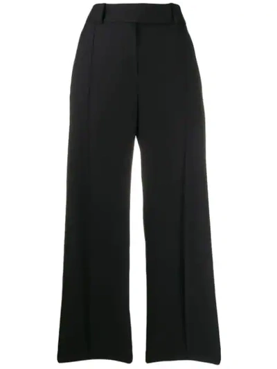 Alexandre Vauthier Satin High-waist Cropped Trousers In Black
