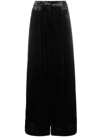 Andrea Ya'aqov Velvet Tailored Trousers In Black