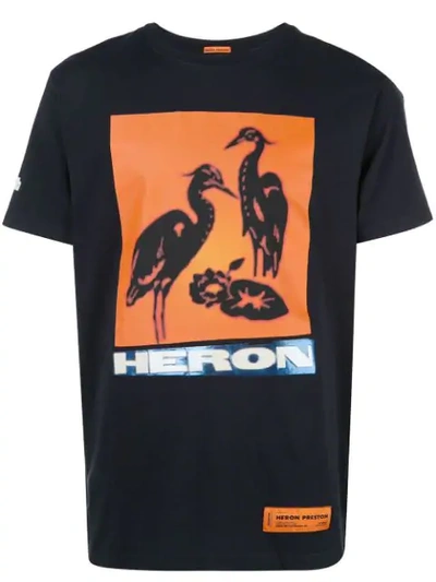 Heron Preston Printed Regular Cotton Jersey T-shirt In Black