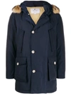 Woolrich Padded Parka Jacket In Blue