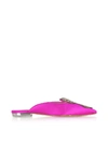 SOPHIA WEBSTER FUCHSIA AND SILVER SATIN BIBI BUTTERFLY CRYSTAL SLIPPERS,11065453