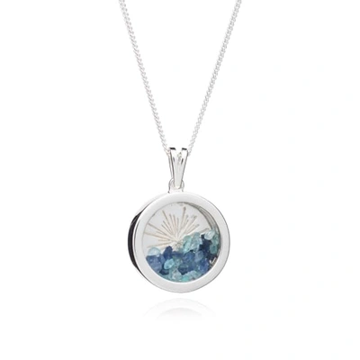 Rachel Jackson London Sunburst Birthstone Amulet Necklace Silver September