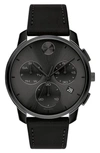 MOVADO BOLD CHRONOGRAPH LEATHER STRAP WATCH, 42MM,3600632