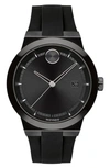 Movado Bold Fusion Silicone Strap Watch, 42mm In Black