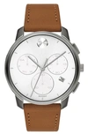 MOVADO BOLD CHRONOGRAPH LEATHER STRAP WATCH, 42MM,3600631