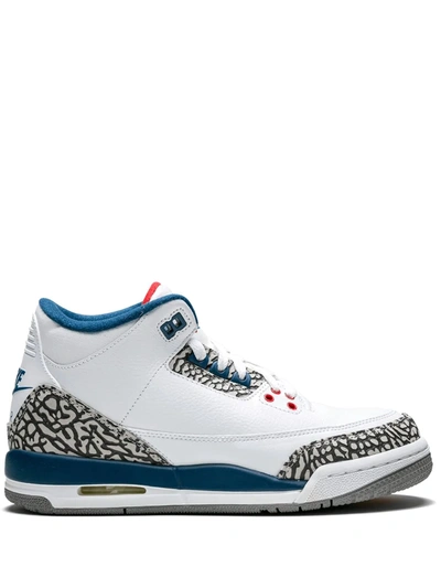 Jordan Kids' Air  3 Retro Og Bg "true Blue" Sneakers In White
