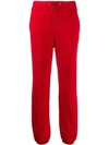 Msgm Side Logo Stripe Track Pants In Red