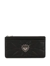 DOLCE & GABBANA EMBELLISHED HEART ZIP WALLET