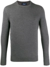 Drumohr Extrafine Merino Wool Sweater In Gray In Dark Grey
