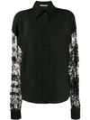 GIVENCHY FLORAL LACE SLEEVES BUTTON-UP SHIRT